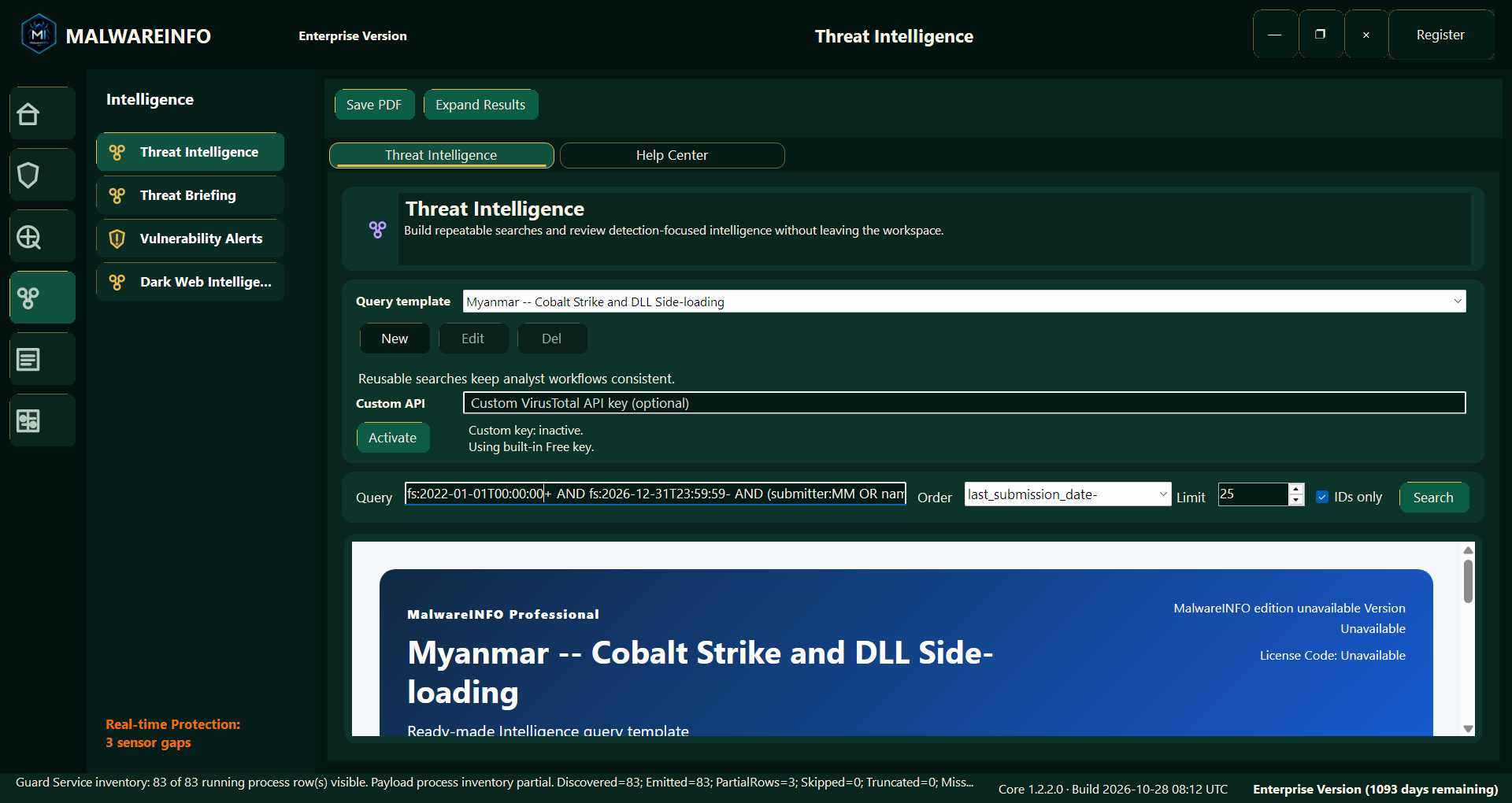 Fig 15. Threat Intelligence — Reusable Queries for Focused Investigations